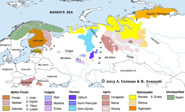 Uralic   Uralic Languages Map 